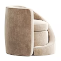 Modern Olive Green Velvet Single Sofa With Rounded Armrests Stitching Details And Color Options
