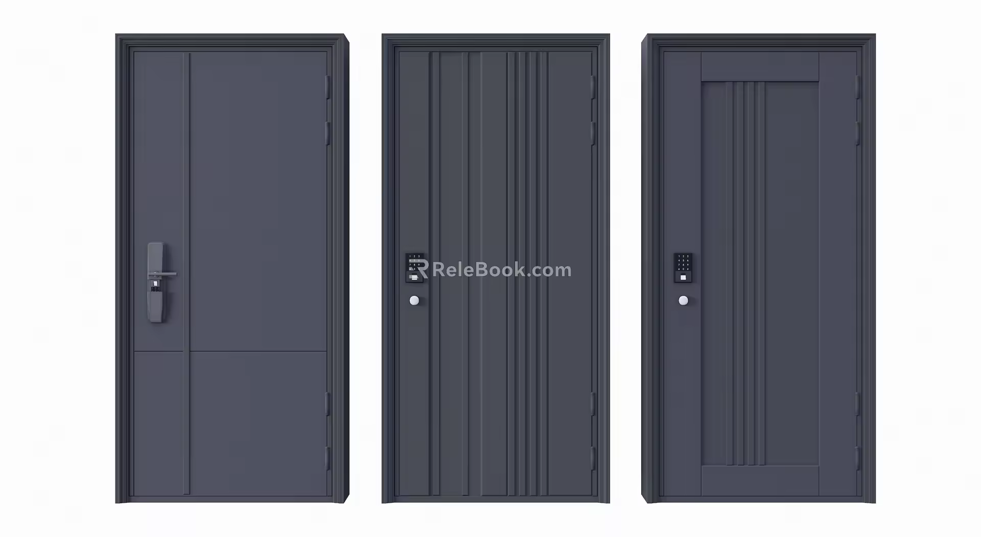 Modern security door password lock security door 3d model