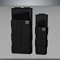 Two Black Weapon Magazines With Different Sizes And Textured Surface Design 3d model