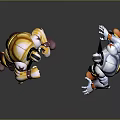 Game and Movie Characters in Confrontation with Battle Stance and Armor