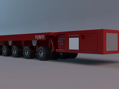 Red YUNYI Heavy Duty Utility Vehicle With Large Wheels Control Panel And Ventilation Grille 3d model