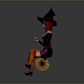 Female Elf Cartoon Witch Magic Witch Magic Girl Magician Elf Mage Warlock Wizard 3d model