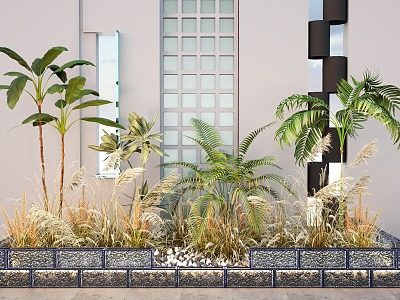 Modern Interior Landscape Sketches Reed Plant Combination Dried Flower Plant Pile Setaria viridis model