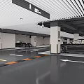 Modern Well Lit Parking Garage With Clear Lane Markings And Arrow Indicators