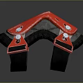 Red Pet Harness With Black Straps Adjustable Buckle And Secure Design For Daily Use
