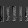 Silver Tower Structures Five Decorative Architectural Models With Windows And Base Details