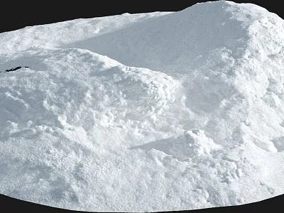 Snow Covered Garden Landscape With Natural Rock Textures And Serene White Scenery 3d model