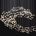 Modern Chandelier with Hanging LED Tubes in Circular Bright Lighting Design