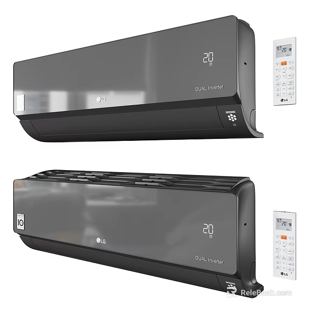 LG Air Conditioner Fan With Dual System 20 Degree Display And Remote Control 3d model 