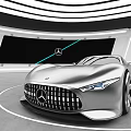Mercedes Benz Concept Car Silver Body Front Grille And Headlights Modern Design
