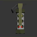 3D Rendered Hand Grenade With Metallic Structure Pull Pin And Red Base Design