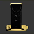 Elegant Stylish Watch With Black Strap Gold Dial Mechanical Design