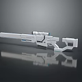 White Sniper Rifle With Scope Modern Design 3D Render And Futuristic Aesthetic