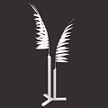 Luxury Modern Table Lamp with Golden Leaf Design and White Lamp Columns