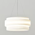Modern White Ribbed Multi Layer Chandelier With Soft Lighting For Home Interior 3d model
