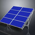Blue Solar Panel With Metal Frame And Grid Design For Solar Energy System 3d model
