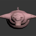 Game Movie Character Pink Fat Pig With Open Arms Standing On Shiny Dark Background
