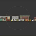Colorful Miniature Buildings with Varied Roofs Diverse Structures and Small Accessories