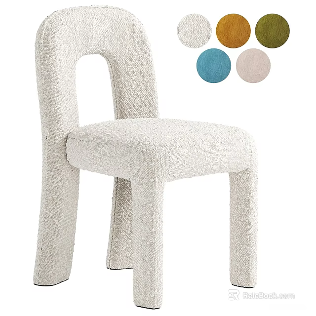 Stylish Modern Textured Single Chair With Soft Fabric And Multiple Color Options 3d model 