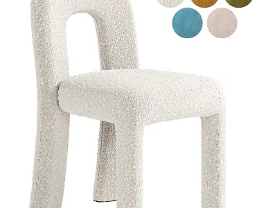 Stylish Modern Textured Single Chair With Soft Fabric And Multiple Color Options 3d model