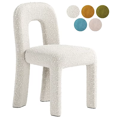 Stylish Modern Textured Single Chair With Soft Fabric And Multiple Color Options 3d model