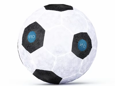 Professional Soccer Ball Sports Equipment With Black White Panels And Blue Labels 3d model