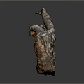 Realistic Sloth Sculpture in Sitting Pose with Long Raised Arms and Detailed Fur Texture