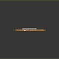 3D Model of White Elongated Structure With Yellow Circular Track on Orange Plane