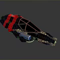 Futuristic Black And Red Mechanical Vehicle 3D Model With Angular Structure