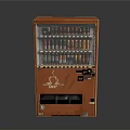 Orange Electronic Vending Machine With Transparent Display Window And Assorted Drinks