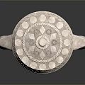 Silver Decorative Ring With Intricate Patterns And Ornate Design Details 3d model