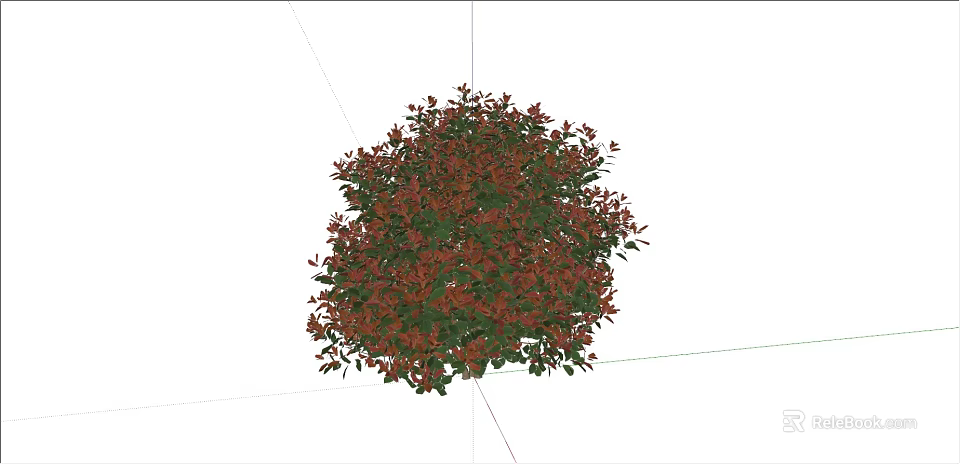 Lush Round Shrub With Red And Green Foliage For Garden Landscaping 3d model 
