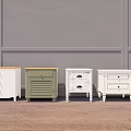 Classic And Modern Bedside Tables In White Green With Wooden Top Designs And Storage Drawers