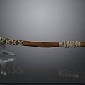 Traditional Axe Weapon With Wooden Handle And Metal Head Design