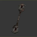 Ornate Dragon Decorated Long Handle Weapon With Intricate Metal Texture