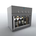 Modern Black Refrigerator Freezer With Glass Door Interior Lighting And Control Panel