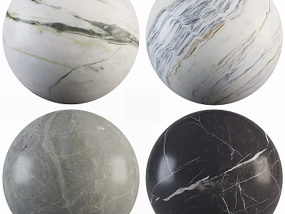 Marble Sphere Components With Various Natural Veined Patterns And Textures 3d model
