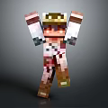 Pixel Art Sculpture Of Minecraft Style Character With 3D Detailed Design