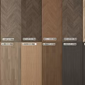 Wooden Flooring Samples with Herringbone and Straight Patterns in Various Wood Tones