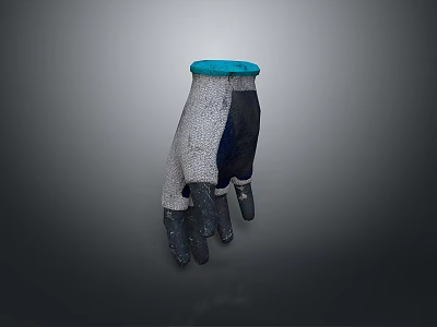 Fashionable Mesh Glove Design With Turquoise Cuff Black Fingers And Comfortable Fit 3d model