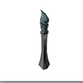 Ornate Bronze Decorative Column With Flame Shaped Top And Square Base