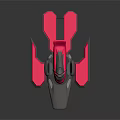 Futuristic Cosmic Aerospace Spaceship With Gray And Pink Streamlined Design Cockpit
