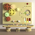 Modern Children's Building Blocks Tables and Chairs 3d model