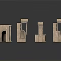 Ancient Stone Architectural Components Set With Arches Columns Steps And Blocks 3d model