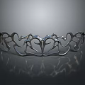 Silver Crown With Intricate Heart Shaped Openwork Metallic Fashion Design
