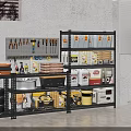 Organized Garage With Pegboard Tools Multi-tiered Shelves Storage Bins Oil Containers And Tires