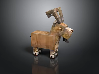 Pixel Art Style Goat Shaped Decorative Furniture For Home Decoration 3d model