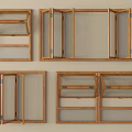 Wooden Window Frames With Various Openable Styles And Designs For Home 3d model