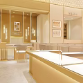 Luxury Jewelry Store Interior With Elegant Display Cases And Warm Lighting For Jewelry