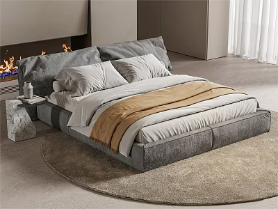 Modern Italian Double Bed 3d model